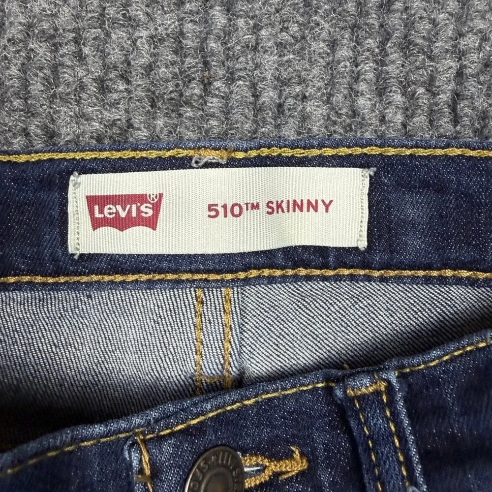 Levis 510 Skinny Jeans Boys Size 12 Reg W26 x L26 Dark Wash Blue Denim